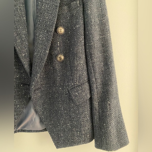 L’Agence Kenzie Double Breasted Blazer - Blue Bird Melange - Size 0 - Picture 9 of 12